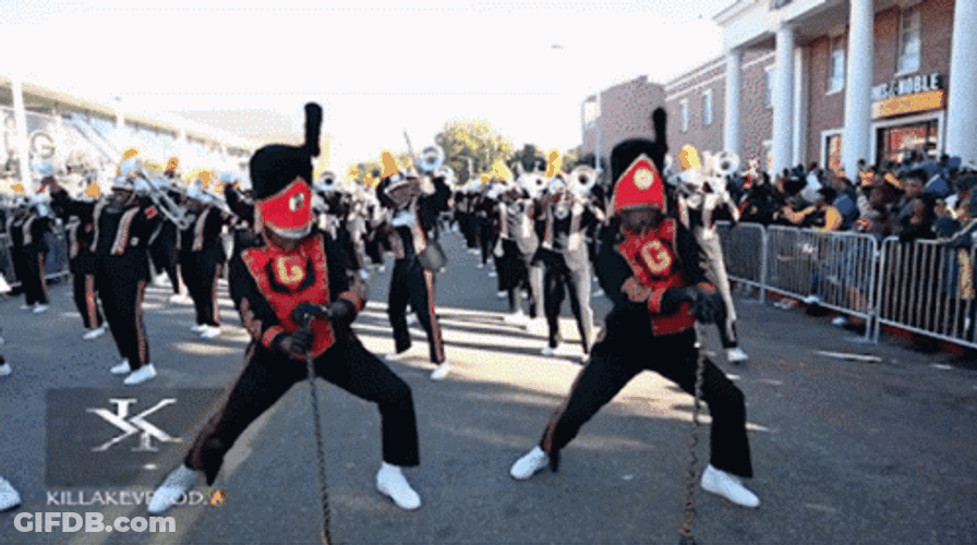 Famu Marching 100 Band Performing On Road GIF