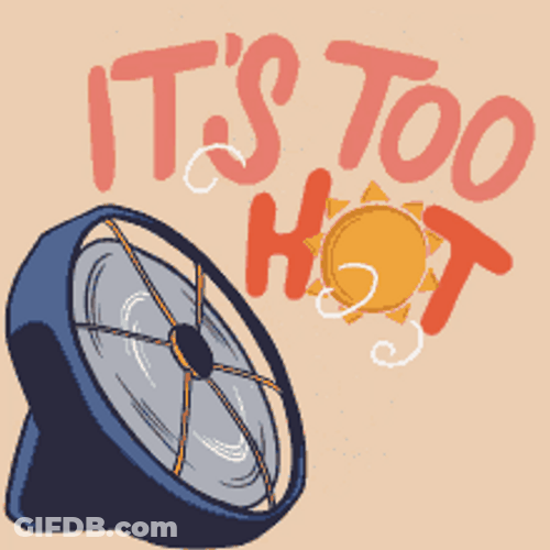 Fan Blowing Air Animation Hot Weather GIF