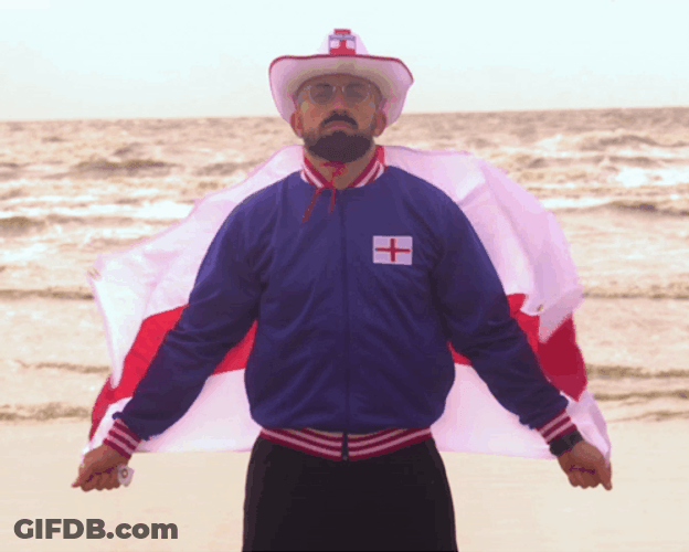 Fan Holding England Flag GIF