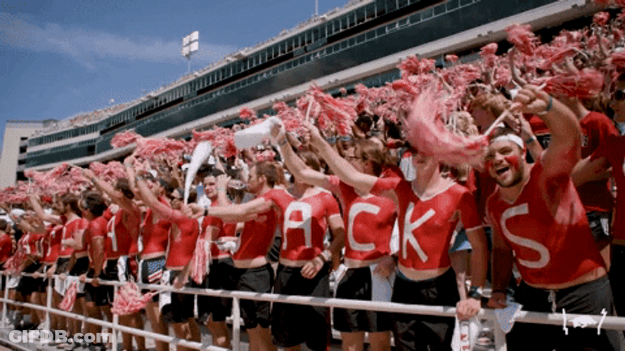 Fan Painted Themselves Saying Razorbacks GIF
