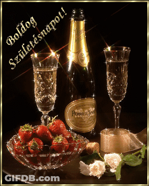Fancy Happy Birthday Champagne Celebration GIF