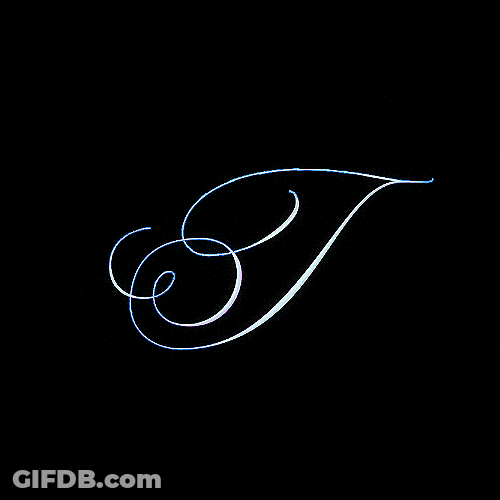 Fancy Letter T Disappearing GIF