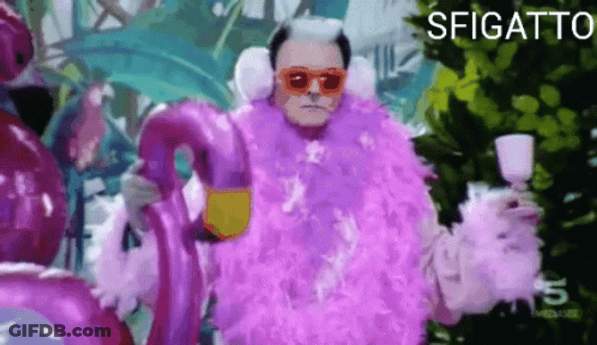 Fanning Using Flamingo GIF