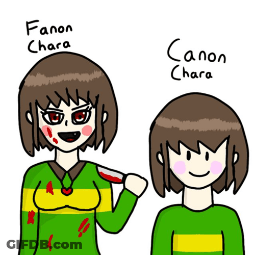 Fanon Chara VS Canon Chara GIF