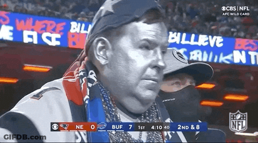 Fans Of Patriots With Silver Face Paint GIF
