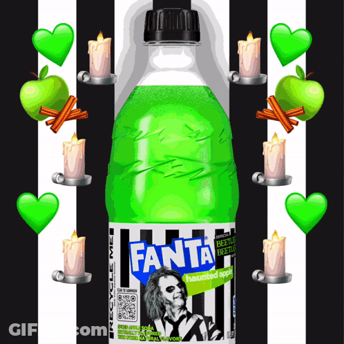 Fanta Haunted Apple Surrounded By Apples And Candles GIF