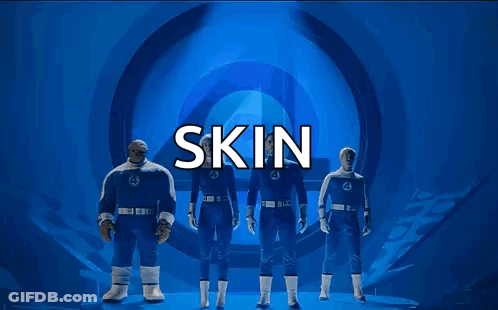 Fantastic Four Skin Superheroes Standing Together GIF