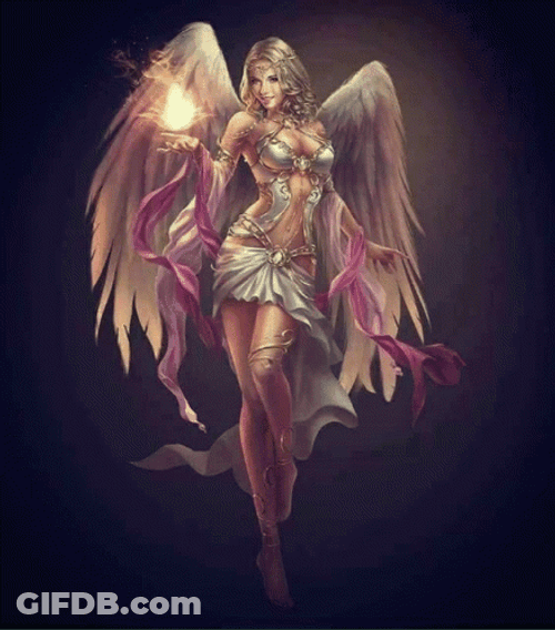 Fantasy Art Angel With Fire Power GIF