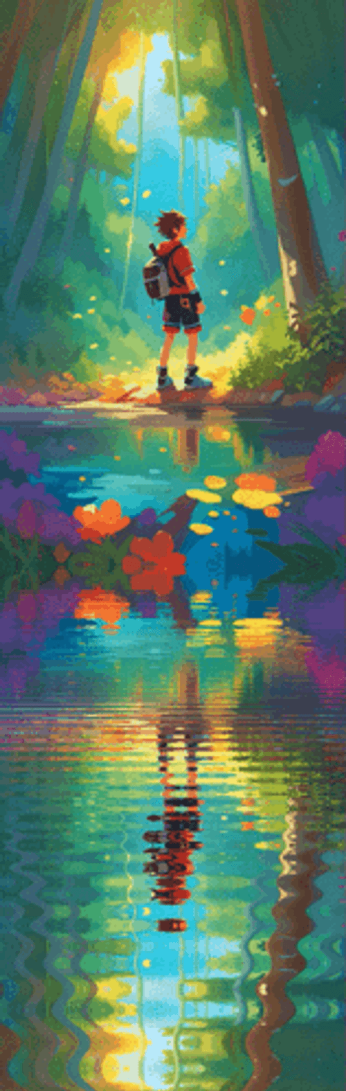 Fantasy Art Boy Alone In Forest GIF