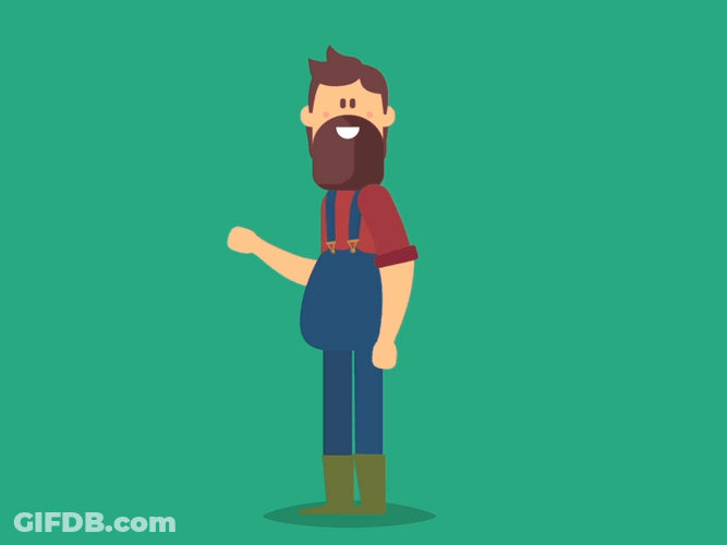 Farmer Man Animation Head Scratch GIF