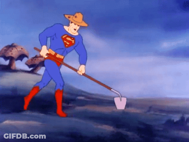 Farmer Superman Plowing GIF