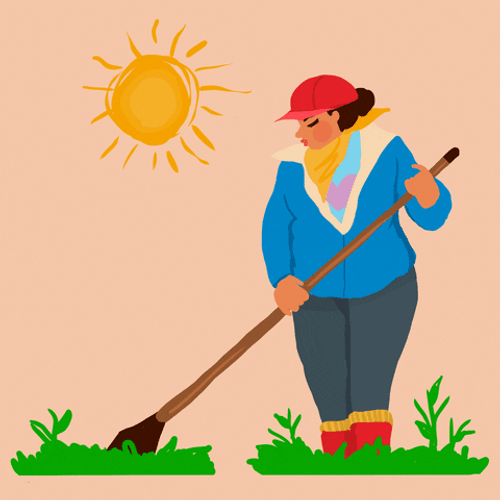 Farming Lady Animation GIF