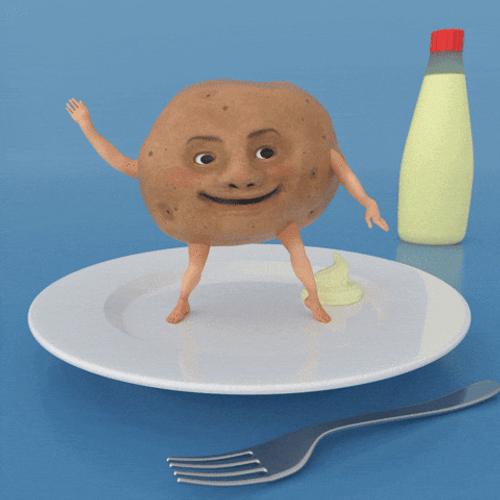 Farting In The Plate Dancing Potato GIF