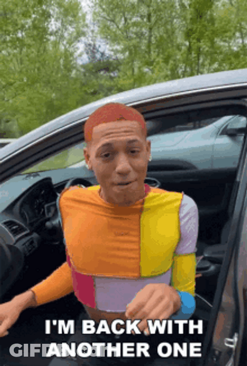 Fashionable Gay Saying I'm Back With Another One GIF