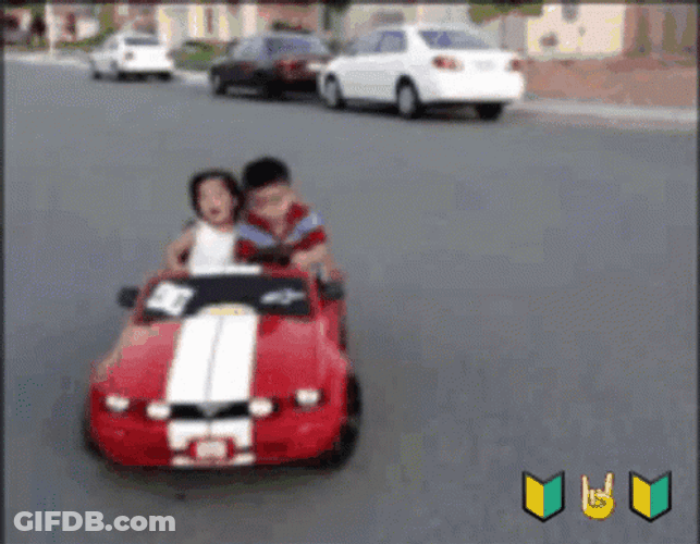 Fast Car Children Driving GIF