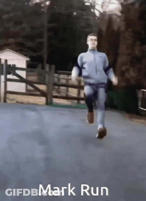 Fast Mark Funny Running GIF