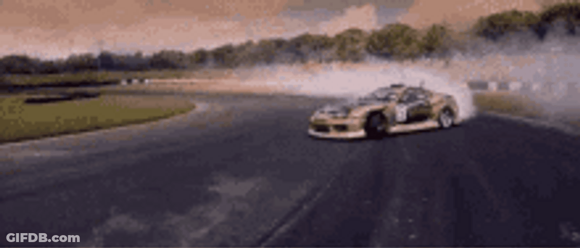 Fast Race Car Drifting Sideways GIF
