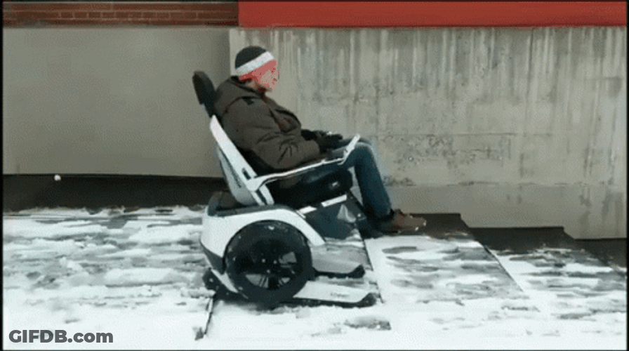 Fast Wheelchair Down Stair GIF