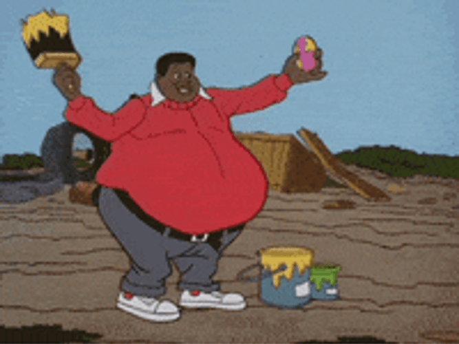 Fat Albert Being Creative With Paint GIF