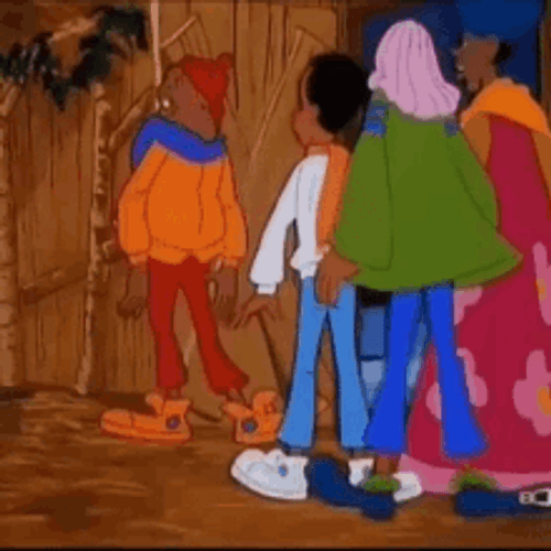 Fat Albert Carrying His Friend Outside GIF