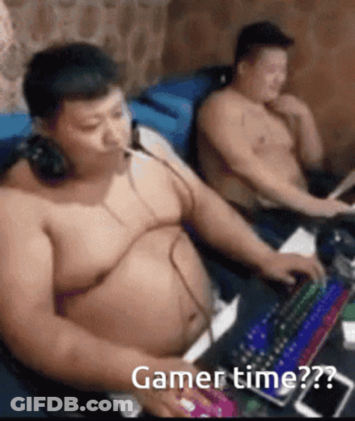 Fat Boy Gamer Time GIF