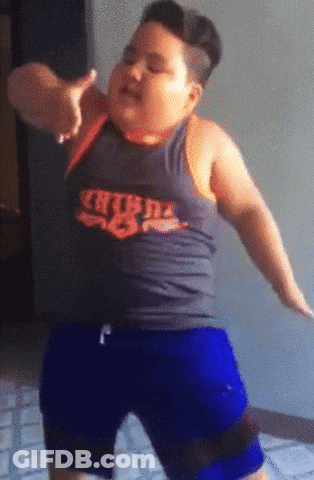 Fat Boy In Tank Top Saying Chicago GIF