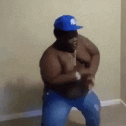Fat Boy Turn Up Bouncing Dance GIF