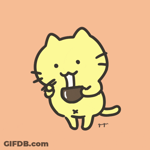 Fat Cat Eat Mochi GIF