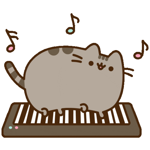 Fat Cat Playing Piano GIF