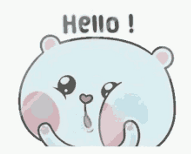 Fat Cheek Bear Waving Bonjour GIF