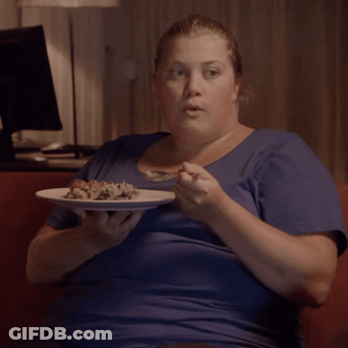 Fat Girl Funny Eating GIF