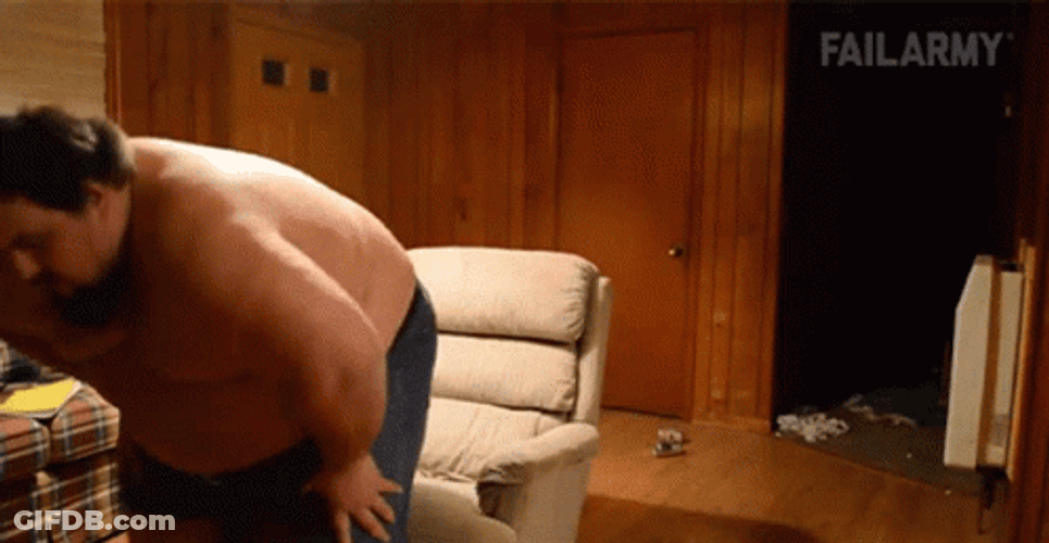 Fat Guy Falling Off Chair GIF