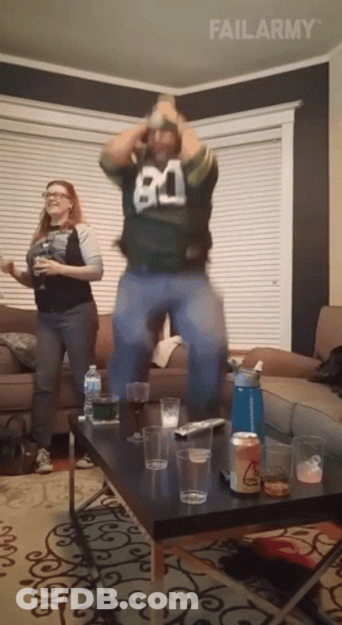 Fat Guy Hilariously Jumping Up And Down GIF