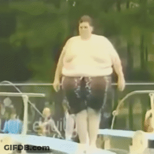 Fat Guy Makes Tsunami GIF