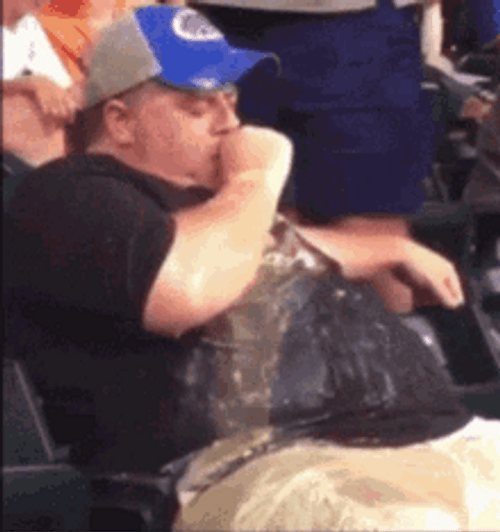 Fat Guy Silent Vomit GIF