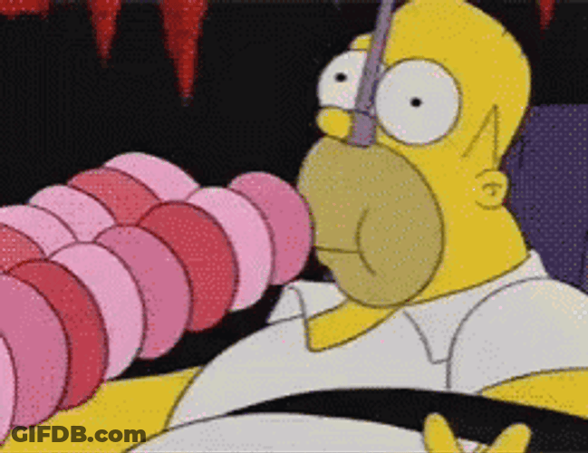 Fat Homer Simpson Eating Donut GIF