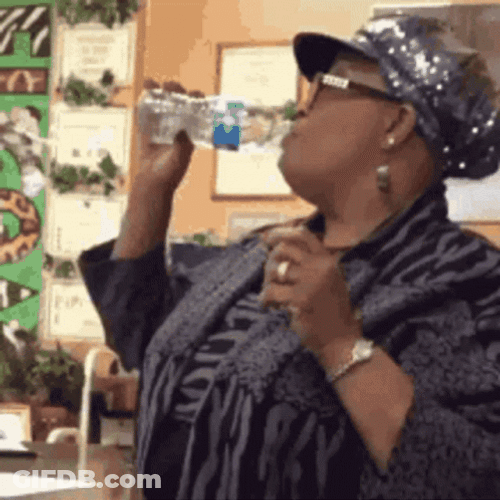 Fat Lady Drinking Water GIF