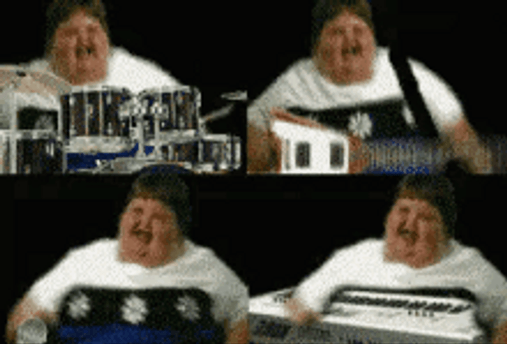 Fat Lady Singing Band Guitar Funny Dancing GIF