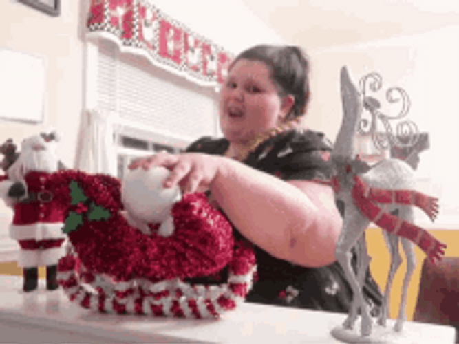 Fat Lady Singing Christmas Carol Dancing GIF