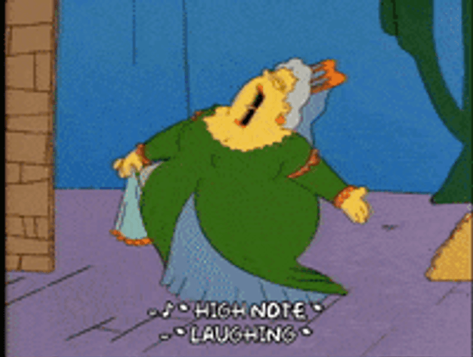 Fat Lady Singing The Simpsons Laughing High Note GIF