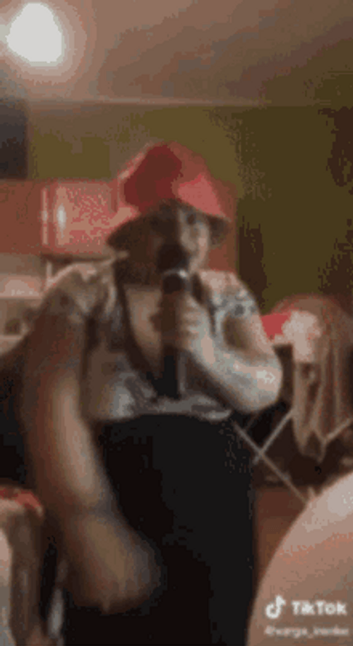Fat Lady Singing Tiktok Dancing Hands Up GIF