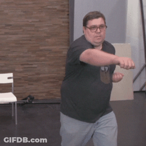 Fat Man Boxing Exercise GIF