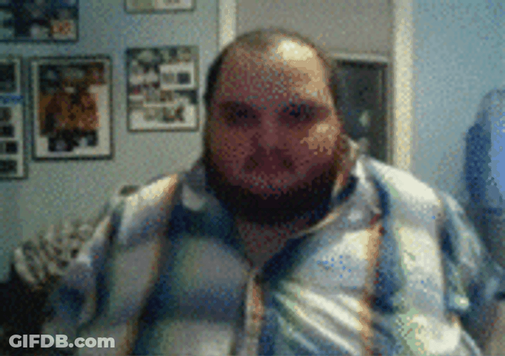 Fat Man Falling From Chair GIF