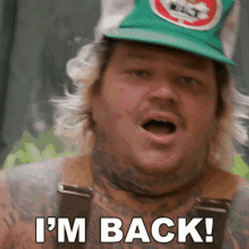 Fat Man Happily Say I'm Back GIF