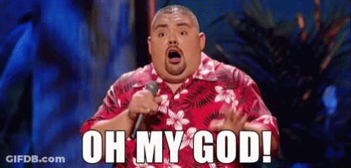 Fat Man Holding Microphone Saying Oh My God GIF