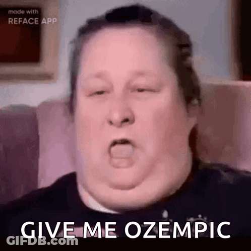 Fat Man Making Funny Face Saying Give Me Ozempic GIF