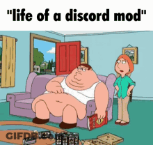 Fat Man On Couch Life Of A Discord Mod GIF