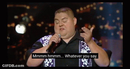 Fat Man Singing Into Microphone Says Whatever You Say GIF