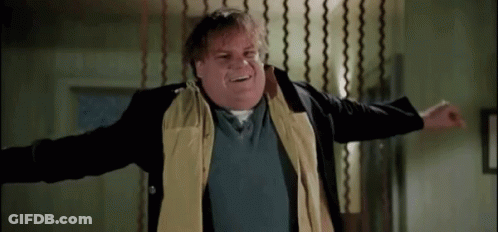 Fat Man Standing Arms Out GIF