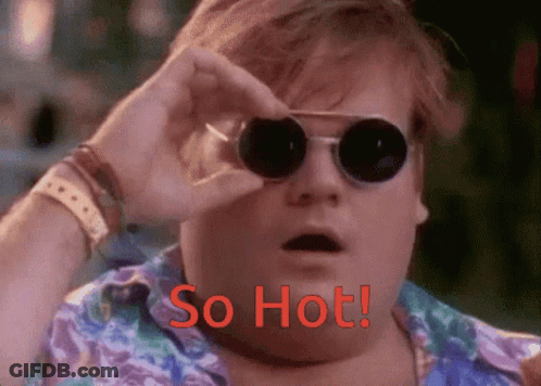 Fat Man Sunglasses Saying So Hot In Red GIF